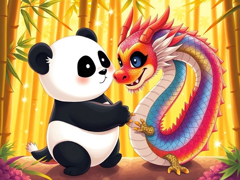 Pao meets Luna, the magical rainbow dragon